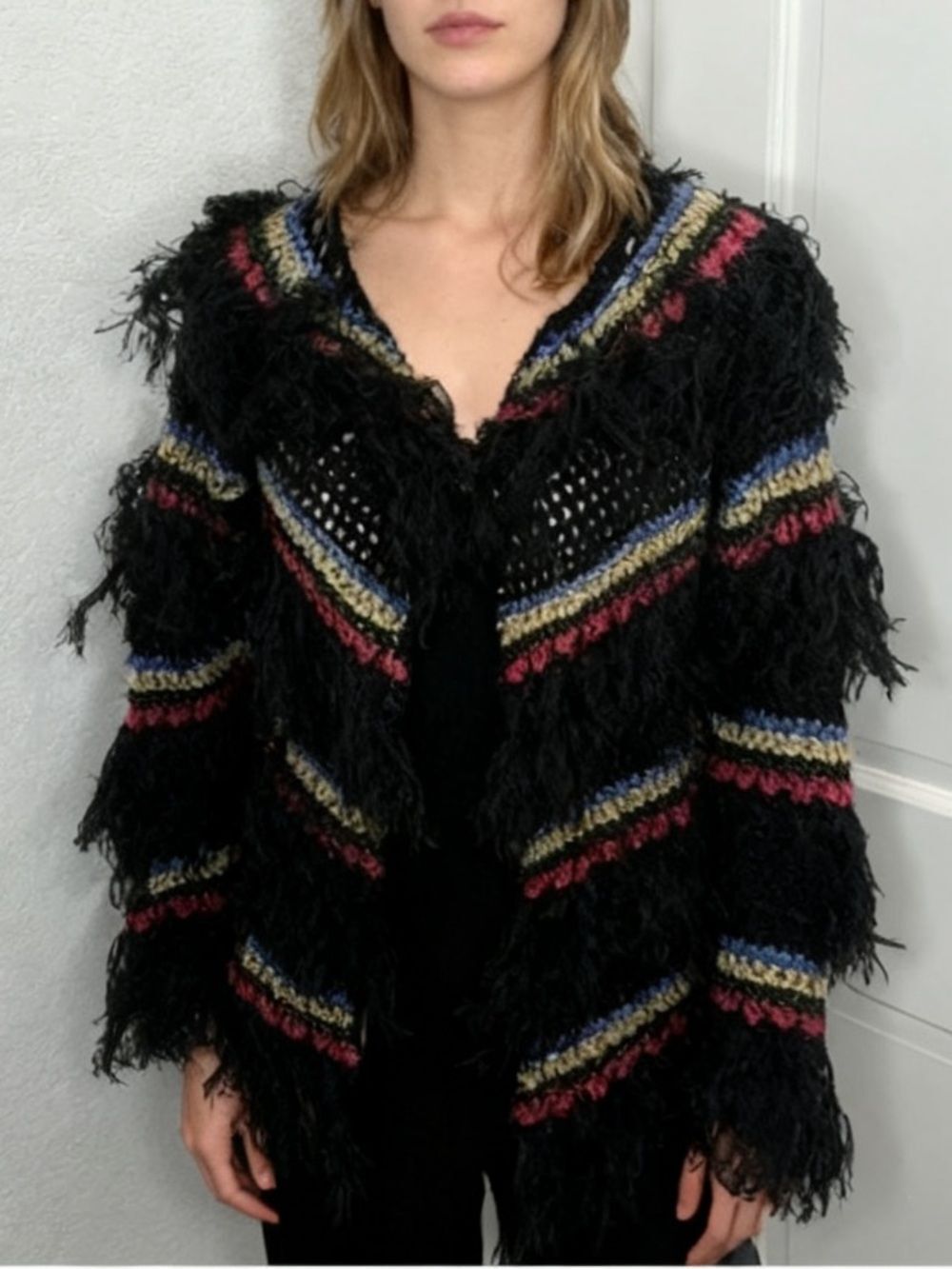 NWT CeliaB Fuzzy Cardigan Small